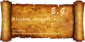 Bicskey Gorgiás névjegykártya